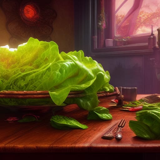 AI Art Lettuce in a Bowl