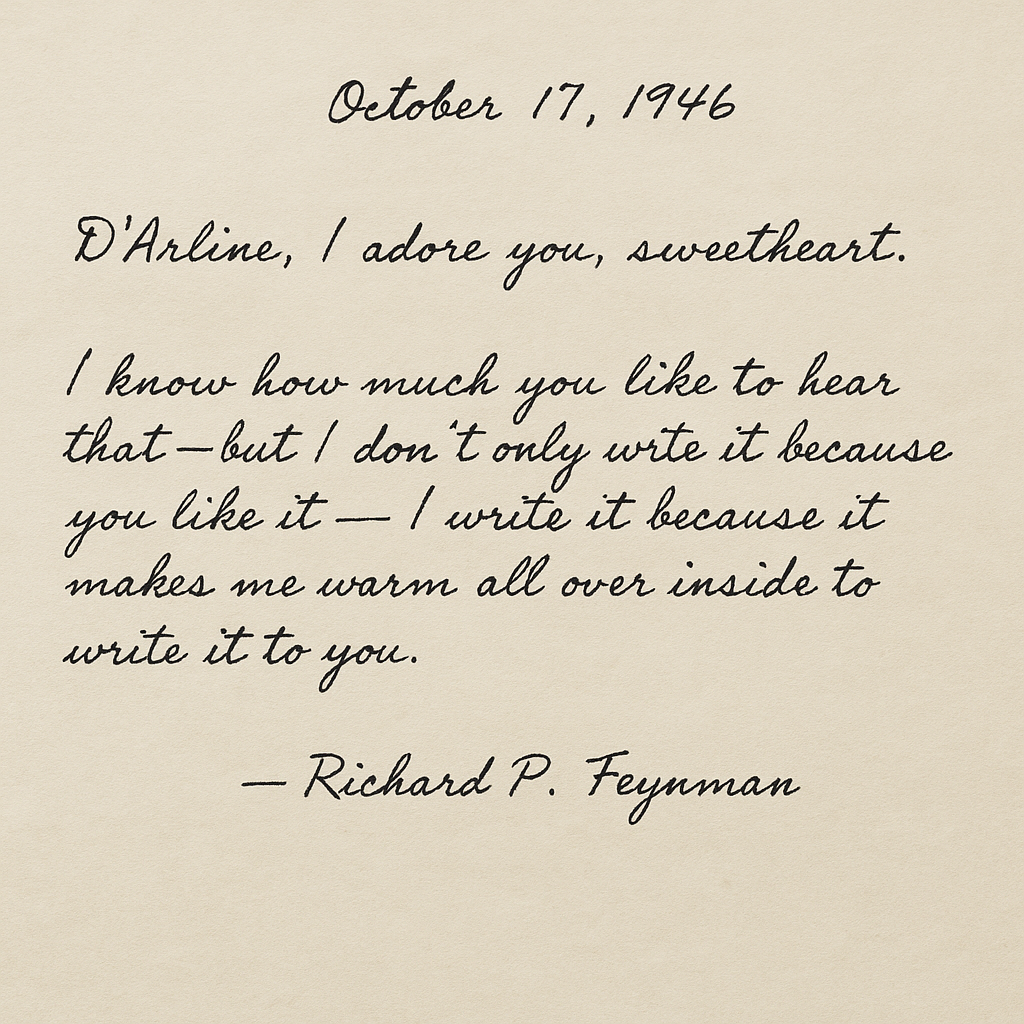 Richard Feynman’s Letter to His Wife