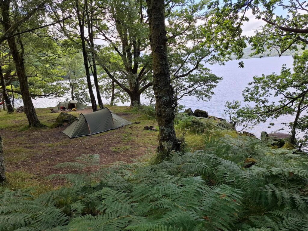 Wild camping spots beside Loch Lomond on the West Highland Way