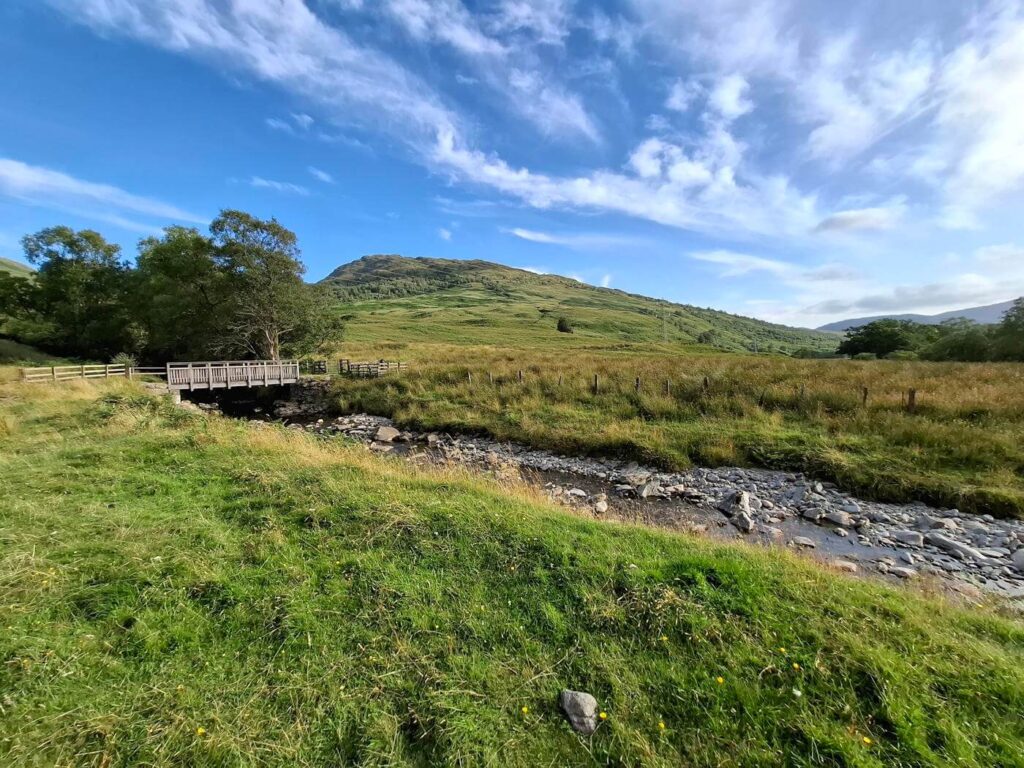 Evening view near Inverarnan at the end of Day 2 on the West Highland Way