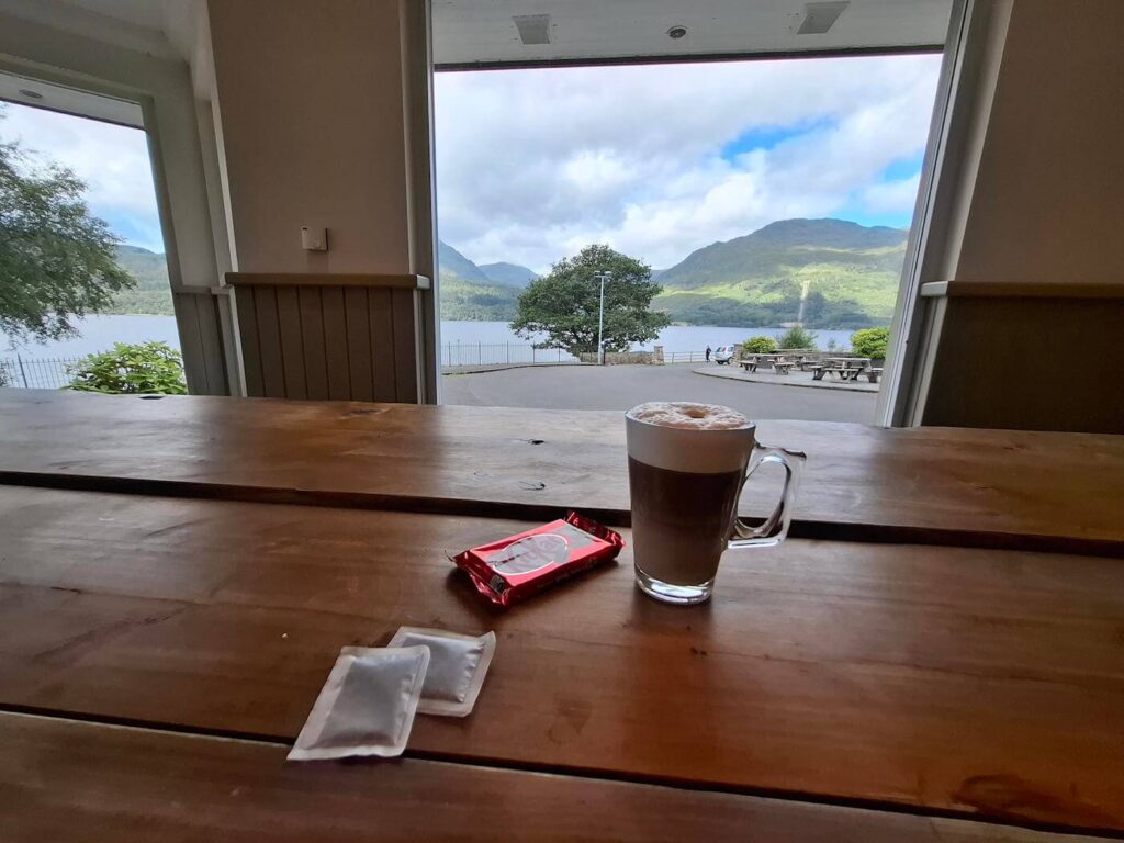 Short rest stop at Inversnaid Hotel during Day 2 of the West Highland Way
