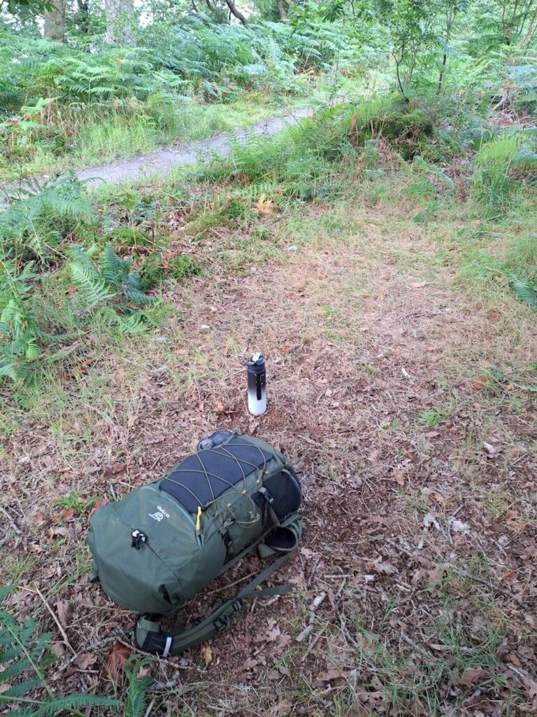 Leaving a wild camp near Rowchoish at the start of Day 2 on the West Highland Way