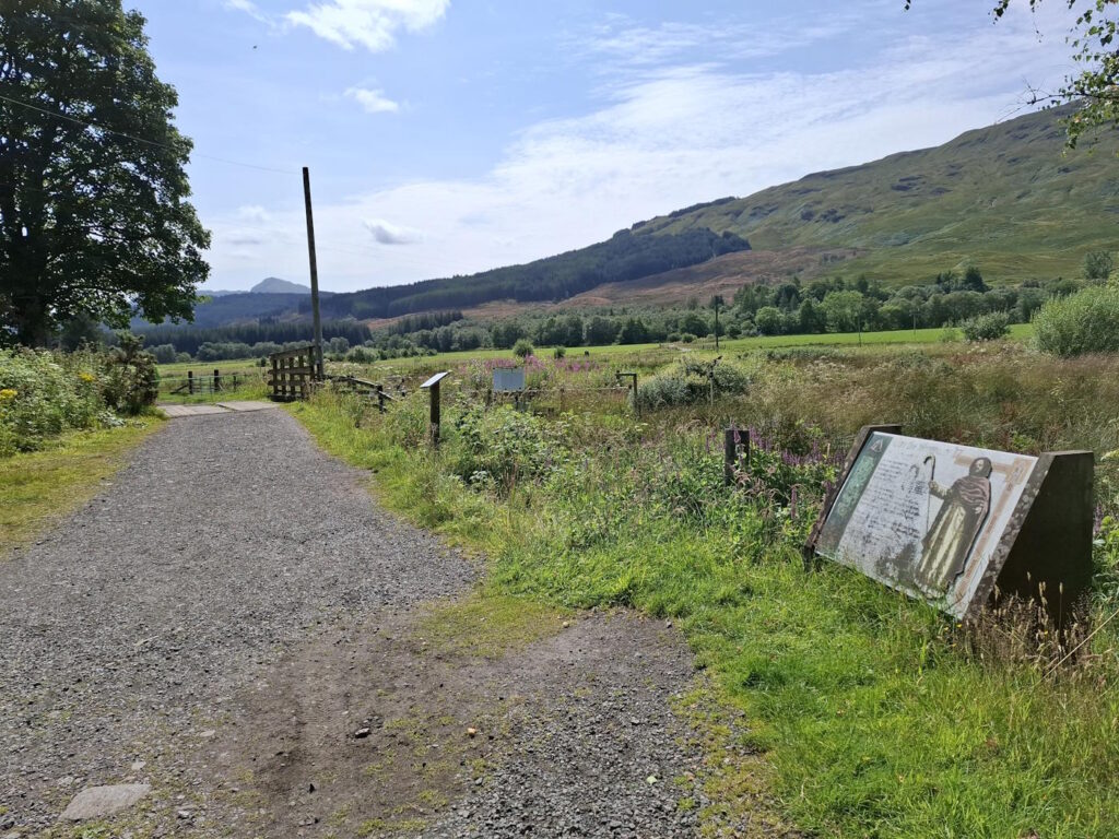 Information sign along the West Highland Way on Day 3 near Tyndrum